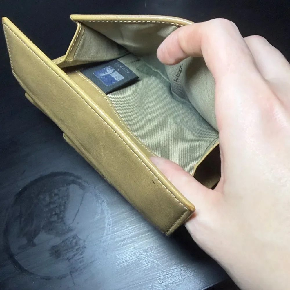 Beige Fendi Zucchino monogram canvas and leather bifold wallet